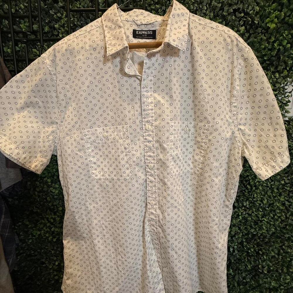 Express mens short sleeve button down Shirt- XL